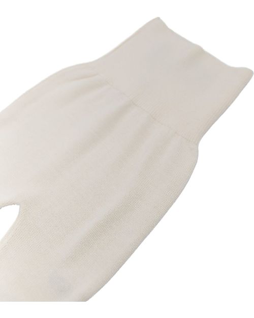 Bamboom Pantaloni  Lunghi in Maglia con Piedi - Bianco - Cotone e Bambú Pantaloni Lunghi