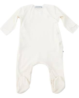 Bamboom Pure Jumper with Feet - Cream - Elasticated Organic Bamboo Babygrows