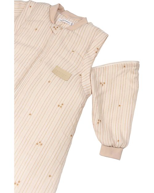 Bamboom Sacco Nanna 6-18 Mesi con Maniche e Piedini Invernale - Fiori e Righe - TOG 2.2 Sacchi Nanna