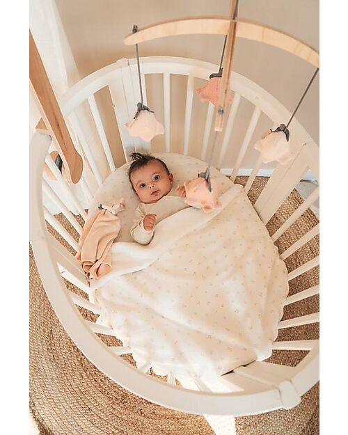 Bamboom Set Lenzuolo con Angoli + Coprimaterasso per Culla - 2 Pezzi - 80 x 40 cm - Tulipani - 100% Bambù Bio Biancheria Culla