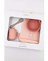 Bamboom Set Pappa Baby - Bavaglino + Scodella + Cucchiaio + Bicchiere con Beccuccio - Rosa - Silicone Antibatterico Set Pappa