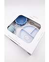 Bamboom Set Pappa Bimbo - Piatto + Scodella + Cucchiaio + Bicchiere - Blu - Silicone Antibatterico Set Pappa