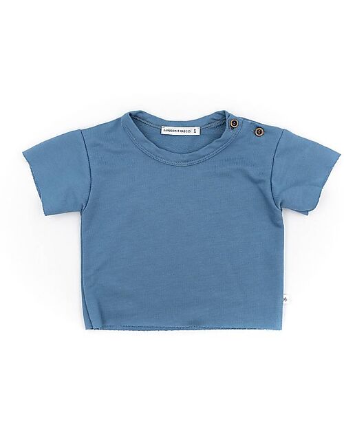 Bamboom T-shirt a Taglio Vivo - Blu - Bambù e Cotone Organico T-shirt