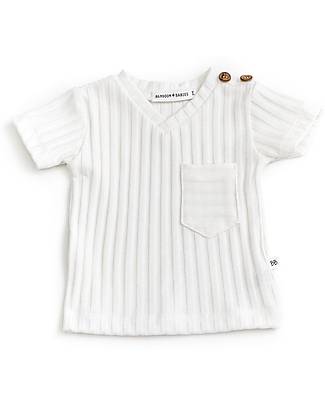 Bamboom T-shirt Scollo V - Bianco - Fibra di Bambù Traspirante Morbida e delicata! T-shirt