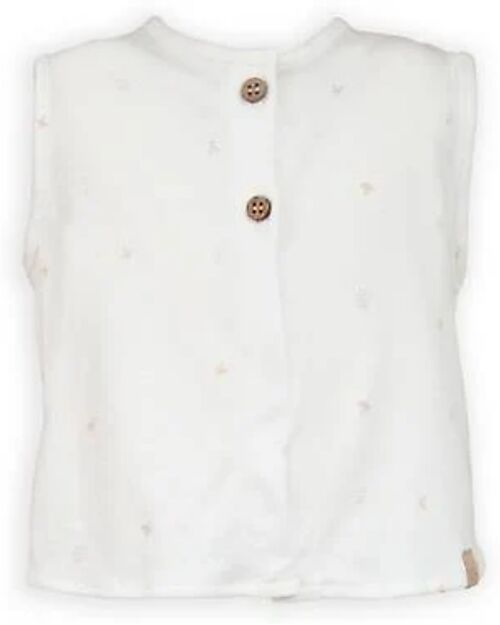 Bamboom Top - Bianco - Leaves - Bambù - Cotone T-shirt