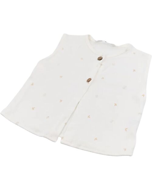 Bamboom Top - Bianco - Leaves - Bambù - Cotone T-shirt