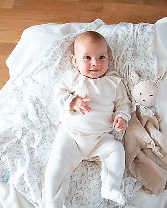 Bamboom Tuta Bebè con Piedini e Volant - Grigio Chiaro - Bambù Tutine Lunghe Con Piedi