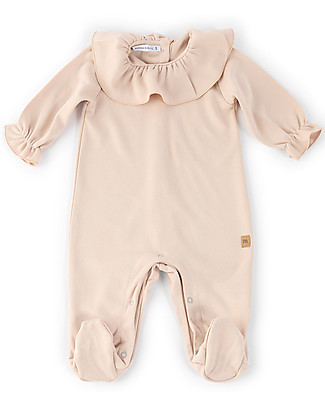 Bamboom Tuta Bebè con Piedini e Volant - Rosa - Bambù Tutine Lunghe Con Piedi