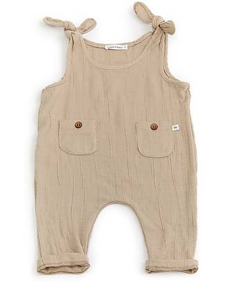 Bamboom Tuta con Fiocco sulle Spalle - Cammello - Fibra di Bambù Traspirante Morbida e delicata! Salopette