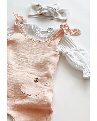 Bamboom Tuta con Fiocco sulle Spalle - Rosa Chairo - Fibra di Bambù Traspirante Morbida e delicata! Salopette