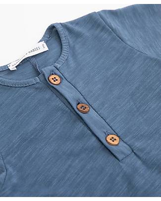 Bamboom Tuta con Piedini stile Polo - Blu - Fibra di Bambù Traspirante Morbida e delicata! Tutine Lunghe