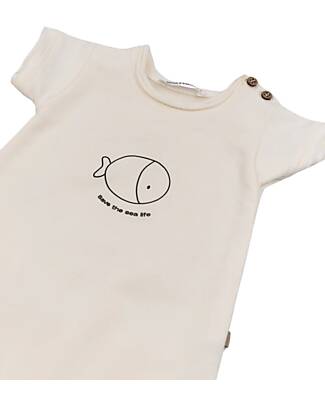 Bamboom Tuta con stampa Offwhite - Bambù - Cotone Tutine Corte
