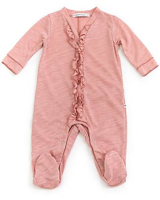 Bamboom Tuta con Volant - Rosa - Apertura sul Davanti - Fibra di Bambù Traspirante Morbida e delicata! Tutine Lunghe