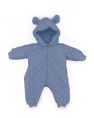 Bamboom Tuta Intera Imbottita con Orecchie - Jeans Blue - Bambù e Cotone Organico Tutine Lunghe
