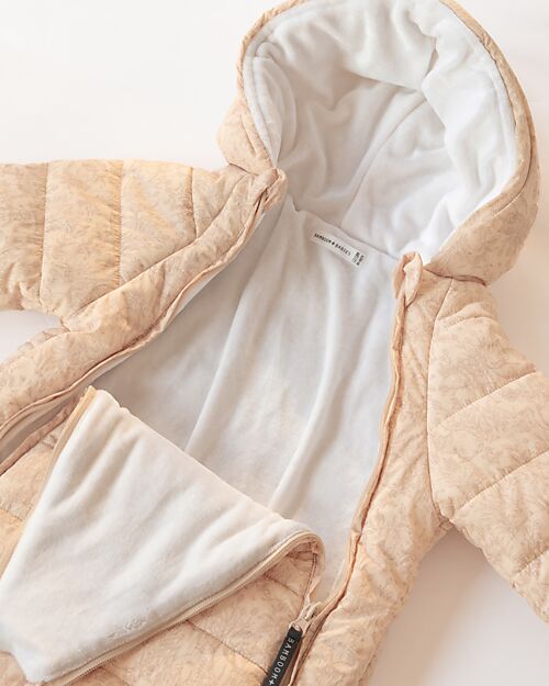 Bamboom Tuta Invernale con Cappuccio - Cipria - Interno in Bambù Organico Tute Invernali