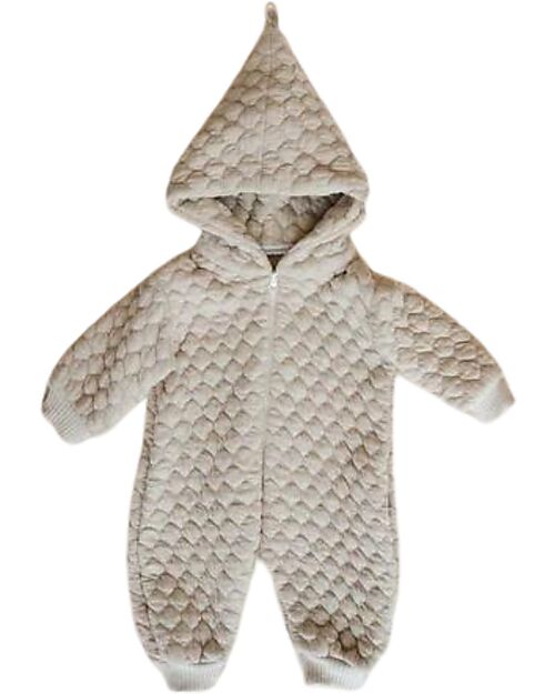 Bamboom Tuta Outdoor con Cappuccio - Beige Trapuntato - con Bambú e Tessuti Naturali Tute Invernali