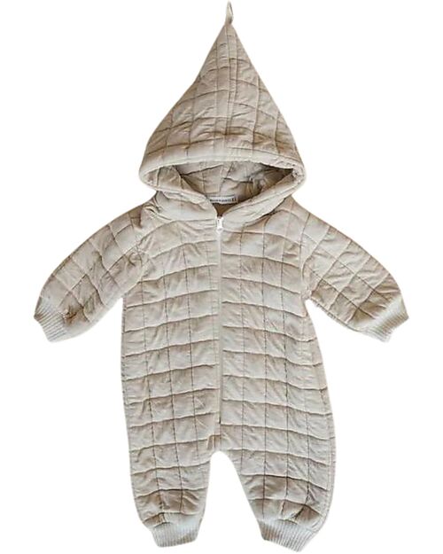 Bamboom Tuta Outdoor con Cappuccio - Beige Trapuntato - con Bambú e Tessuti Naturali Tute Invernali
