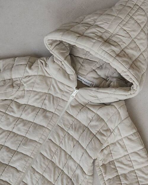 Bamboom Tuta Outdoor con Cappuccio - Beige Trapuntato - con Bambú e Tessuti Naturali Tute Invernali