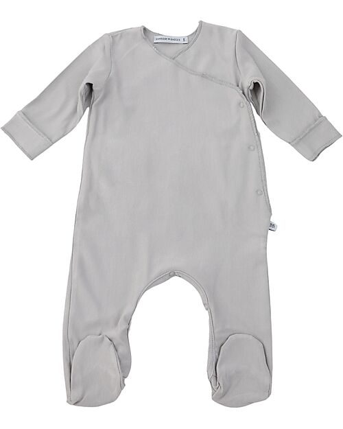 Bamboom Tutina con Piedi Pure - Grigio - Bambù Bio Elasticizzato Tutine Lunghe