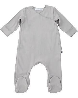 Bamboom Tutina con Piedi Pure - Grigio - Bambù Bio Elasticizzato Tutine Lunghe