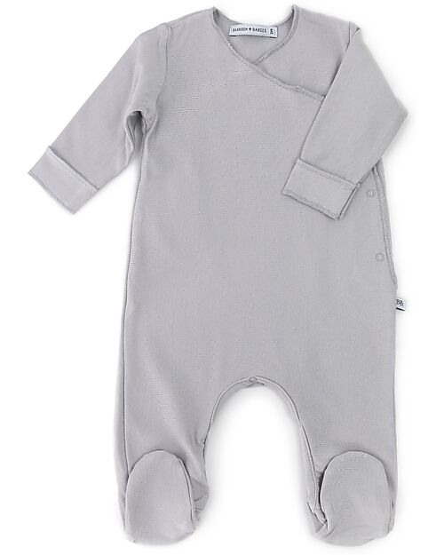 Bamboom Tutina con Piedi Pure - Grigio - Bambù Bio Elasticizzato Tutine Lunghe