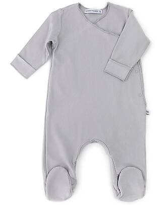 Bamboom Tutina con Piedi Pure - Grigio - Bambù Bio Elasticizzato Tutine Lunghe