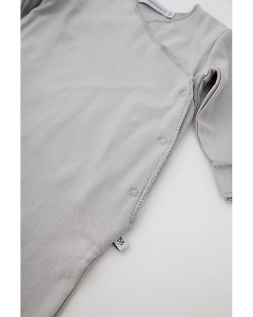 Bamboom Tutina con Piedi Pure - Grigio - Bambù Bio Elasticizzato Tutine Lunghe