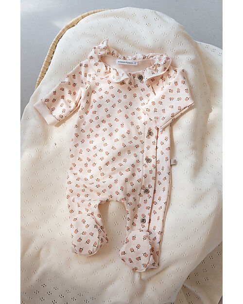 Bamboom Tutina con Piedini - Peach Blossom - Apertura Laterale - Bambù e Cotone Bio Tutine Lunghe