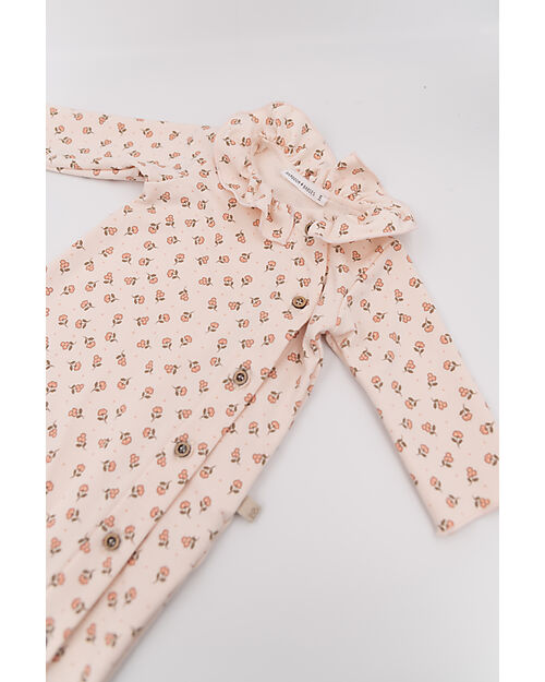 Bamboom Tutina con Piedini - Peach Blossom - Apertura Laterale - Bambù e Cotone Bio Tutine Lunghe