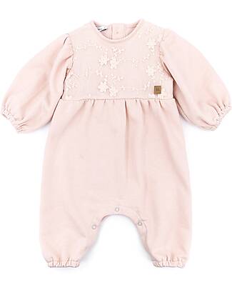 Bamboom Tutina con Ricamo - Rosa Chiaro - Felpa di Bambù e Cotone Organico Tutine Corte