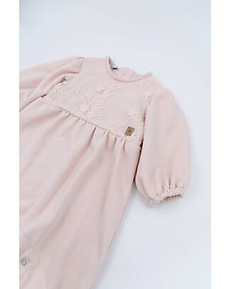 Bamboom Tutina con Ricamo - Rosa Chiaro - Felpa di Bambù e Cotone Organico Tutine Corte