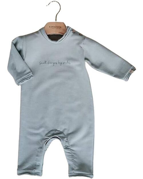 Bamboom Tutina con Stampa e Felpatura Interna - Blu Pastello - con Bambù Naturale Tutine Lunghe