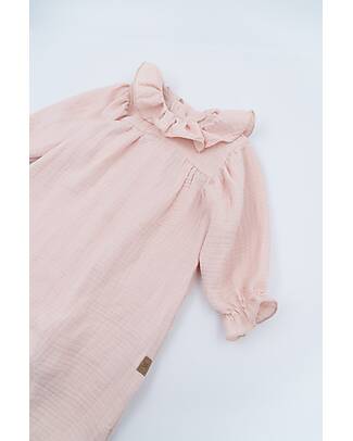 Bamboom Tutina Maniche Lunghe con Collo Volant - Rosa Chiaro - Bambù e Cotone Organico Tutine Corte