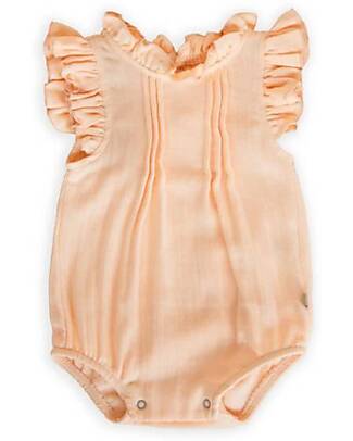 Bamboom Tutina Pagliacetto - Peach - Bambù - Cotone Body Manica Corta