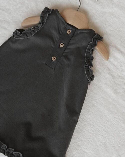 Bamboom Vestito a Grembiule in Tessuto Naturale - Antracite Vestiti_