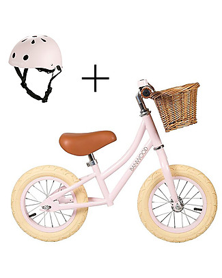 Banwood Balance Bike First Go + Classic Bike Helmet - Pink - For Girls from 3 to 5 years old! Balance Bikes