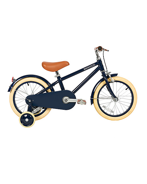 Banwood Bicicletta Classic Con Pedali Blu Navy - Da 4 a 7 Anni - Rotelle Rimovibili Biciclette