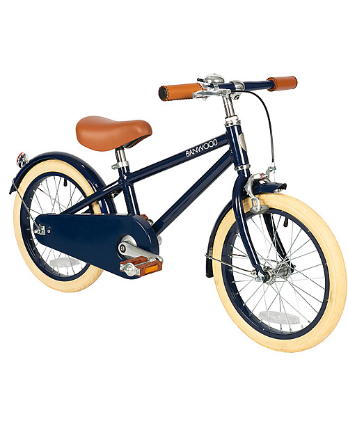 Banwood Bicicletta Classic Con Pedali Blu Navy - Da 4 a 7 Anni - Rotelle Rimovibili Biciclette