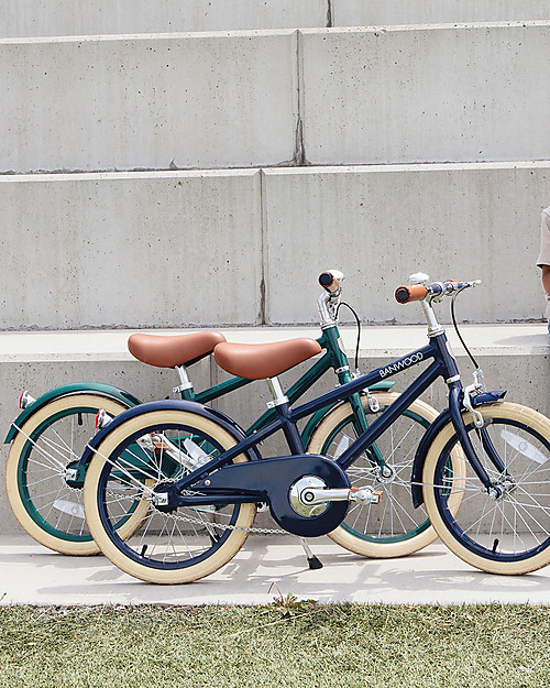 Banwood Bicicletta Classic Con Pedali Blu Navy - Da 4 a 7 Anni - Rotelle Rimovibili Biciclette