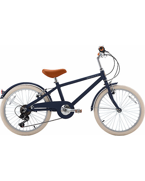 Banwood Bicicletta Classic con Pedali - Vintage Blu Navy - da 6 a 10 anni - Cambio a 7 velocità Biciclette