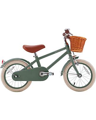 Banwood Bicicletta Classic Vintage 14" - Foresta - Da 3 a 6 Anni - Rotelle Rimovibili Biciclette