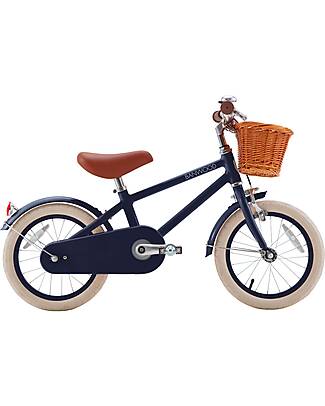 Banwood Bicicletta Classic Vintage 14" - Navyblue - Da 3 a 6 Anni - Rotelle Rimovibili Biciclette