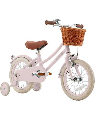 Banwood Bicicletta Classic Vintage 14" - Rosa - Da 3 a 6 Anni - Rotelle Rimovibili Biciclette