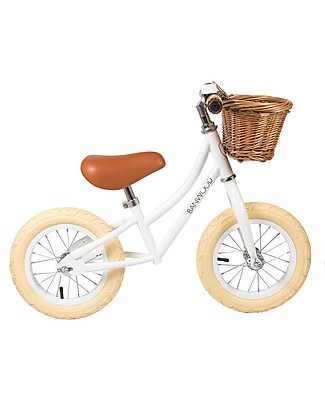 Banwood Bicicletta Senza Pedali First Go, Bianca - Per Bambine da 3 a 5 anni! Biciclette Senza Pedali