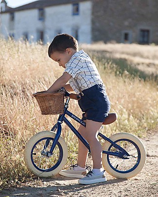 Banwood Bicicletta Senza Pedali First Go + Casco Classico per Biciclette Per Bambine - Blu - da 3 a 5 anni! Biciclette Senza Pedali