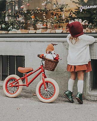 Banwood Bicicletta Senza Pedali First Go + Casco Classico per Biciclette Per Bambine - Rosso - da 3 a 5 anni! Biciclette Senza Pedali