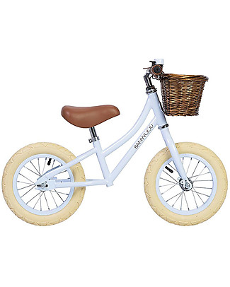Banwood Bicicletta Senza Pedali First Go + Casco Classico per Biciclette Per Bambine - Sky - da 3 a 5 anni! Biciclette Senza Pedali
