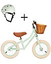 Banwood Bicicletta Senza Pedali First Go + Casco Classico per Biciclette Per Bambini - Menta - da 3 a 5 anni! Biciclette senza Pedali