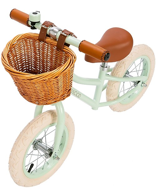 Banwood Bicicletta Senza Pedali First Go + Casco Classico per Biciclette Per Bambini - Menta - da 3 a 5 anni! Biciclette senza Pedali