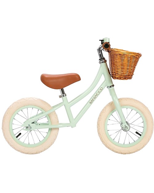 Banwood Bicicletta Senza Pedali First Go + Casco Classico per Biciclette Per Bambini - Menta - da 3 a 5 anni! Biciclette senza Pedali